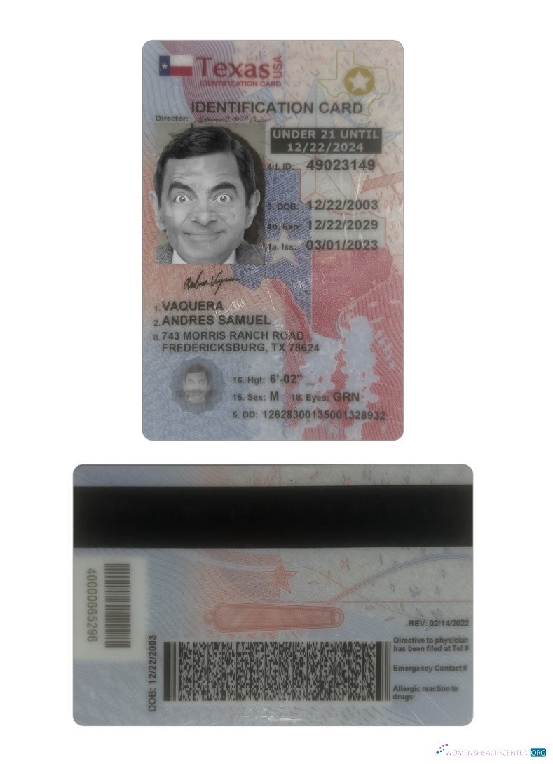 Download USA Texas under 21 ID card Photoshop template